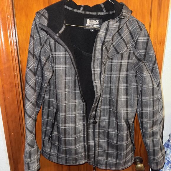 Outback Trading Co Hooded Jacket Womens M Grayish Brown Winter Fleece Lined - Picture 1 of 8
